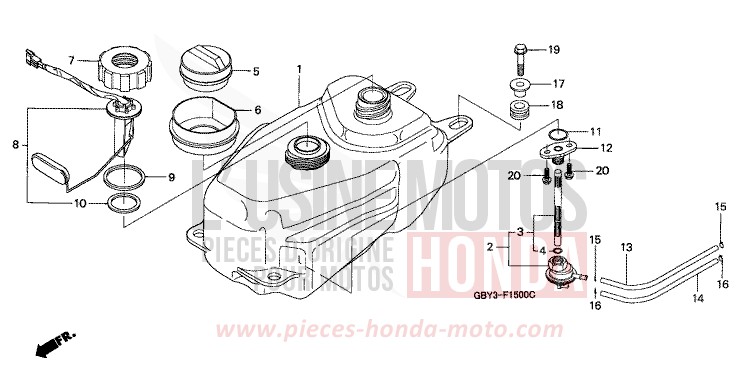 KRAFTSTOFFTANK von CB1300 Super Bold'or ABS FATHOM BLUE GRAY (NH318) von 1996